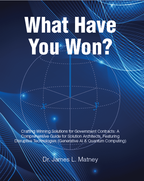 Book cover titled 'What Have You Won?' by Dr. James L. Mulvey with a blue digital background.